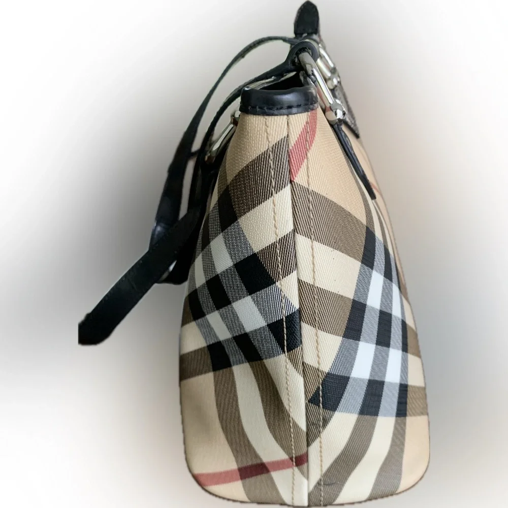 Burberry Nova Check Coated Canvas and Patent Leather Tote - Picture 6 of 13